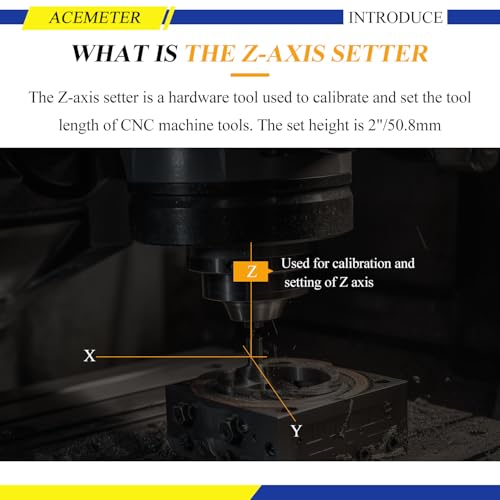 Z Axis Zero Setting 0-0.1'' X 0.001'', 2" Zero CNC Instrument Setter,CNC Machining Center Blade Adjuster,for CNC Lathe,Milling Machine,Drilling Machine