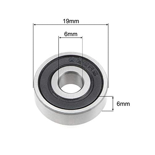 uxcell 626-2RS Deep Groove Ball Bearing 6x19x6mm Double Sealed ABEC3 5pcs - size: 6mmx19mmx6mm