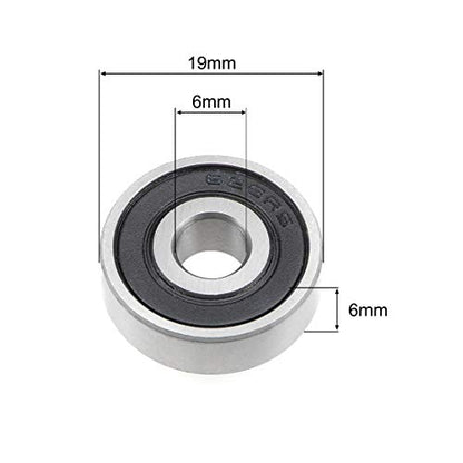 uxcell 626-2RS Deep Groove Ball Bearing 6x19x6mm Double Sealed ABEC3 5pcs - size: 6mmx19mmx6mm
