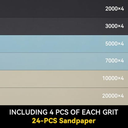 24 PCS Ultra Fine Sandpaper 2000 3000 5000 7000 10000 20000 Grit - size: 24PCS/2000-20000Grit