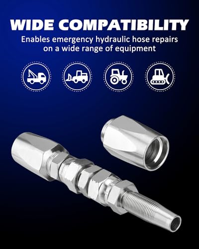 SPARKWHIZ Hydraulic Hose Repair Kit, 1/4" Inner Diameter Reusable, 2 Pack - size: 1/4 Inch