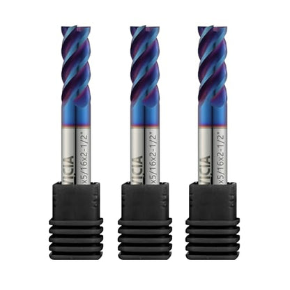 3PCS 5/16" 4 Flute End Mills Set for Stainless Steel (Nano-Coated) - size: 5/16 in