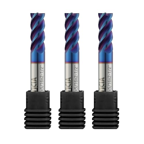 3PCS 5/16" 4 Flute End Mills Set for Stainless Steel (Nano-Coated) - size: 5/16 in