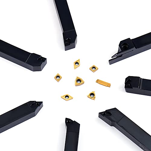 Indexable Lathe Turning Tool-1/2" Shank 7 Pcs Carbide Turning Tool Set