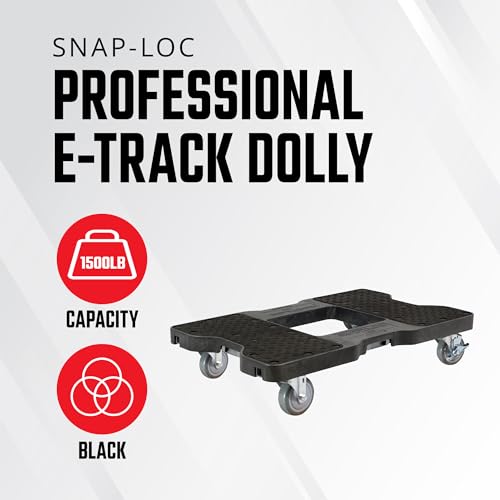 SNAP-LOC, Heavy Duty Moving Dolly 4 Wheels, 1,500 lb, OPS Dollies for Moving Cargo with Steel Frame, E Strap Attachment Included, Made in USA, Black - style: Heavy Duty Moving Dolly 4 Wheels, Black