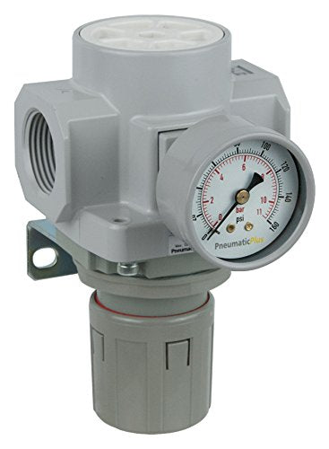 PneumaticPlus SAR600-N10BG Compressed Air Pressure Regulator, 1" NPT - size: 1" NPT