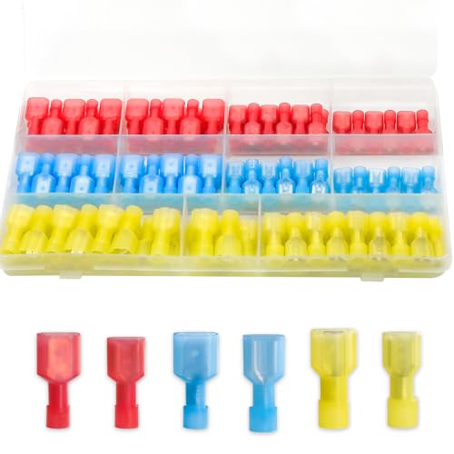 120PCS Spade Connectors, 22-10AWG Spade Terminal, Female and Male - size: 22-10AWG (Kit-120PCS)