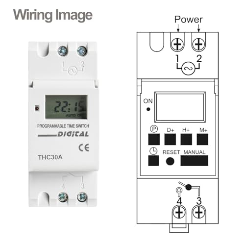 BAOMAIN THC30A AC 110V Digital Programmable Timer Switch,30A Weekly Relay - size: 110VAC