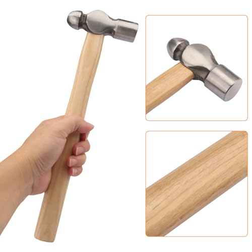 3 Pack Ball Peen Hammer with Wooden Handle, 16 oz, 24 oz, 32 oz Ball Pein Hammer with Wooden Handle for Mechanics and Jewelry-Making, Metal working, Hardware, Manufacturing - size: 3 Pack 16oz, 24oz, 32oz wood handle