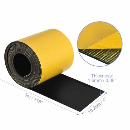 MECCANIXITY Adhesive Neoprene Rubber Strips Sheet 4"x118"x 0.06"(W L THK) - color: Yellow, size: 4" x 118" x 0.06"
