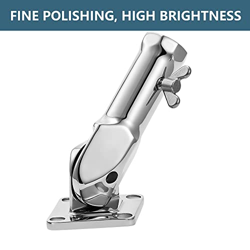 ZOMCHAIN Flag Pole Holder, Flag Pole Bracket 304 Stainless Steel, 180 Degree Flag Pole Mounting Bracket, Heavy Duty for 1inch Flag Pole