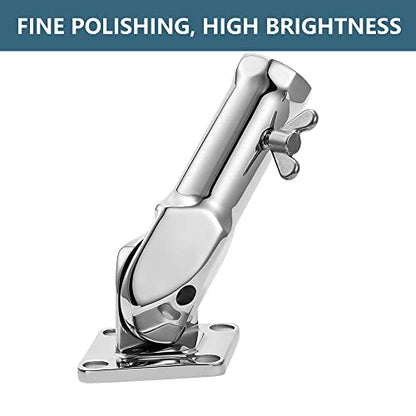 ZOMCHAIN Flag Pole Holder, Flag Pole Bracket 304 Stainless Steel, 180 Degree Flag Pole Mounting Bracket, Heavy Duty for 1inch Flag Pole