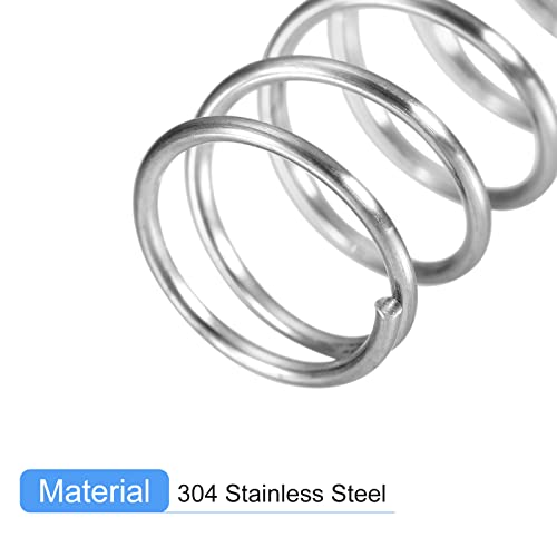 uxcell Compression Spring, 5Pcs 304 Stainless Steel, 7mm OD, 0.8mm Wire Size, 10mm Free Length, Silver Tone - size: 0.8mmx7mmx10mm