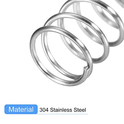 uxcell Compression Spring, 5Pcs 304 Stainless Steel, 7mm OD, 0.8mm Wire Size, 10mm Free Length, Silver Tone - size: 0.8mmx7mmx10mm