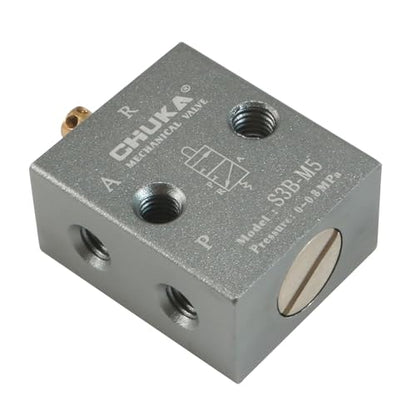 uxcell 2 Position 3 Way M5 Manual Handle Control Pneumatic Solenoid Mechanical Valve,S3B-M5