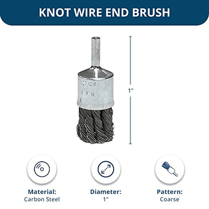 Benchmark Abrasives 1" Knot Wire Brush for Drill & Die Grinder, 1/4" Shank