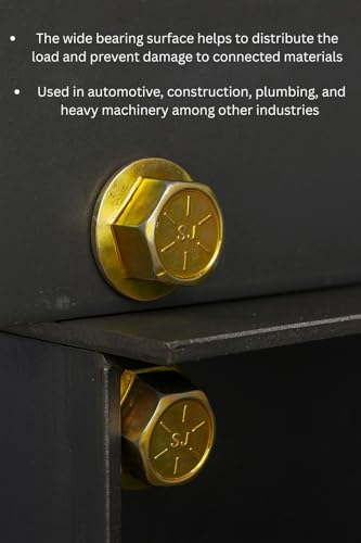 (100 Pieces) 1/4-20x1 1/2" Grade 8 Hex Flange Bolts Screws UNC Coarse Partial Threads Zinc Yellow Trivalent
