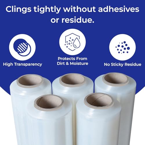 Rosmonde 200 Pack Plastic Wrap Bulk, 18" x 1500 ft, Thick 80 Gauge, 9.4 lbs - color: Clear, size: 200 Pack | Pallet