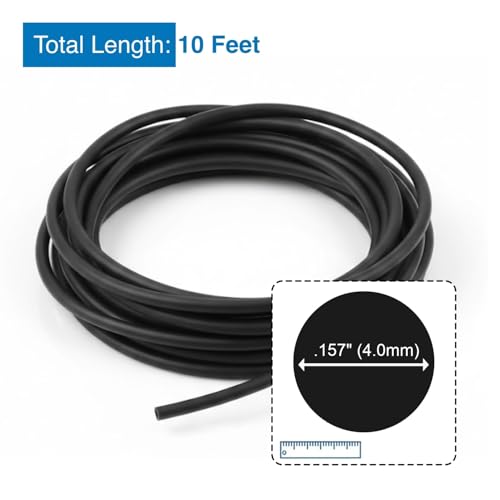 10 Ft .157" (4.0MM) Thick O-Ring Cord Stock, Buna-N 70A, Black - size: 4.0mm (.157") X 10FT