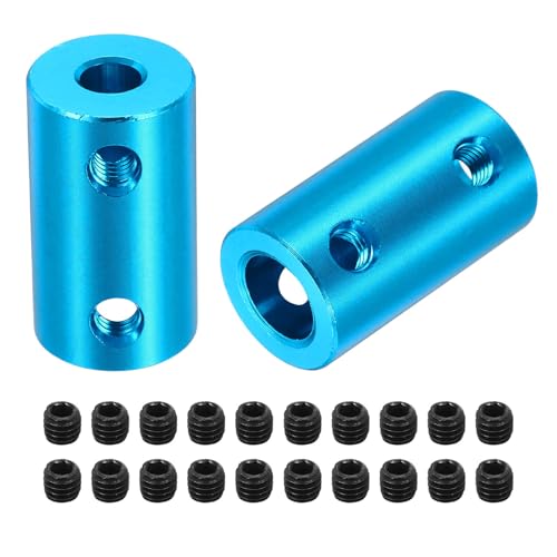 MECCANIXITY Rigid Screw Coupling 5mm to 8mm Shaft Coupler Connector L25mm x D14mm Aluminum Alloy Joint Connector Set for 3D Printers DIY Encoder with 20 Screws, Blue, 5Pack - color: Blue, size: 5mm to 8mm