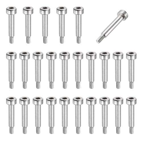 MECCANIXITY 26 Pcs 304 Stainless Steel Shoulder Bolt 4mm Shoulder Dia 12mm Shoulder Length M3x0.5 Thread Hex Socket Shoulder Bolts for Hydraulic Injection Molding Machinery Industries - size: 4mm x 12mm