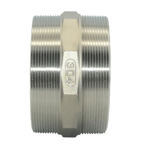 4"x4" NPT Male Threaded Hex Nipple,Stainless Steel 304 Quick Coupler Pipe Fitting (4") - size: 4 Inch