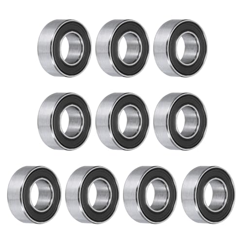 uxcell 10pcs 687-2RS Bearing 7x14x5mm, Chrome Steel Double Rubber Seals Miniature Bearing, Lubricated Deep Groove Ball Bearings, P6 (ABEC 3) - size: 687-2RS