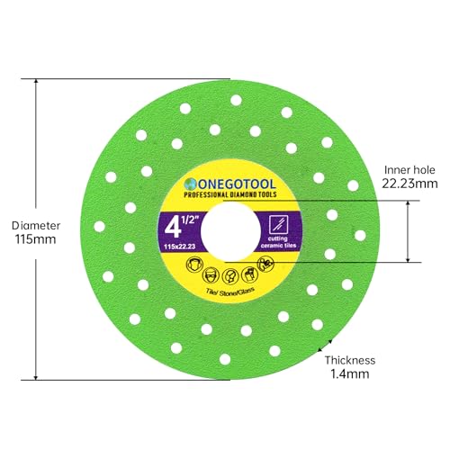 4-1/2 inch Tile Cutter Diamond Saw Blade for Angle Grinder Porcelain Ceramic Glass Marble Cutting Tools Grinding disc (3pcs) - size: 4-1/2"