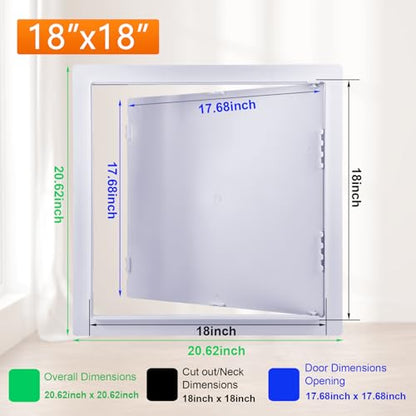 Suteck Plastic Access Panel for Drywall & Ceiling 18 x 18 Inch - size: 18 x 18 inch