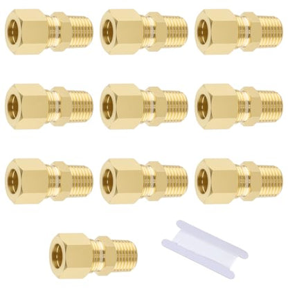 10Pcs 3/8" OD x 1/4" NPT Male Compression Union Fittings - size: 10Pcs-3/8" OD x 1/4" NPT
