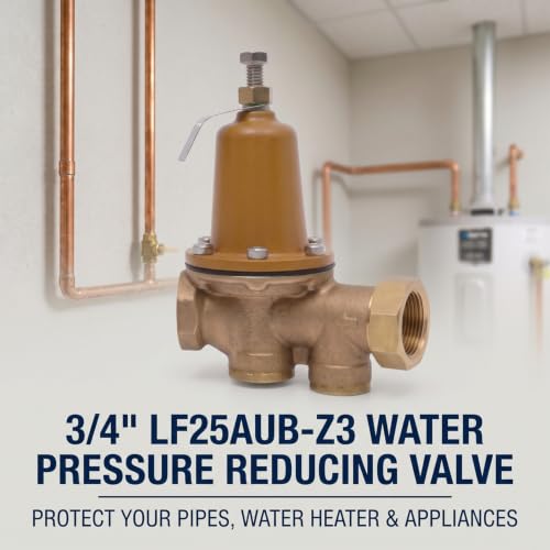 LF25AUB-Z3 3/4 inch Pressure Reducing Valve, Water Pressure Regulator for home with NPT Female Union x NPT Female - Stainless Steel Strainer (3/4 inch)