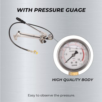 900cc Hydraulic Hand Pump 10000Psi Single Acting Manual Hydraulic Lifting Pump CP-700LB Hydraulic Lifting Pump with Pressure Guage - color: CP-700LB, Aluminum Alloy Hand Pump
