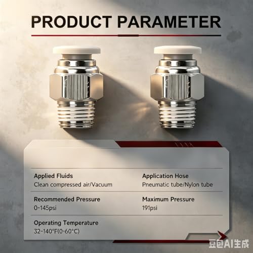 CNC Pneumatic Male Straight 1/4 Inch Tube OD x 1/8 Inch NPT Thread Pneumatic Push to Connect Fittings Thread Air Line Fittings (Pack of 10) - color: 1/4"OD x 1/8"NPT