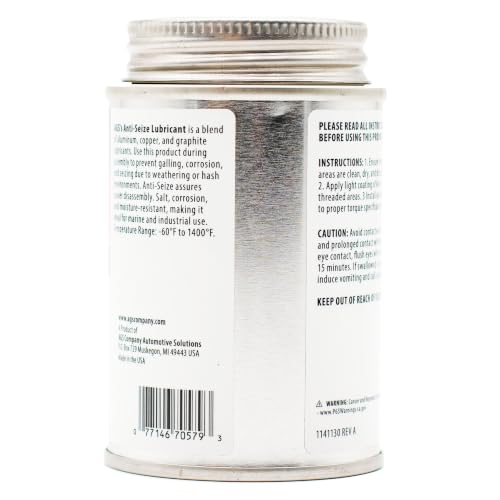 AGS Automotive Solutions Brush Top Can Thread-Magic Anti-Seize Lubricant for Bolts and Screws, 4 oz, High Temperature, Automotive, Home, Shop Lubricant - size: 4oz
