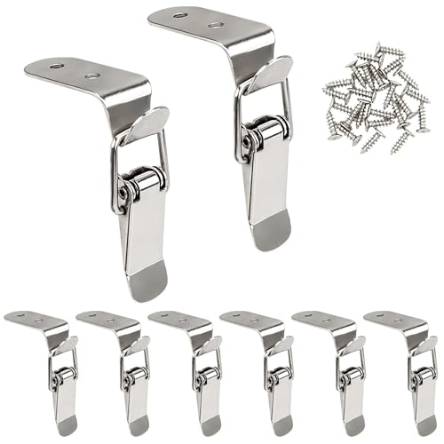 Lesnala 8 Pcs Stainless Steel 90 Degree Spring Toggle Latch