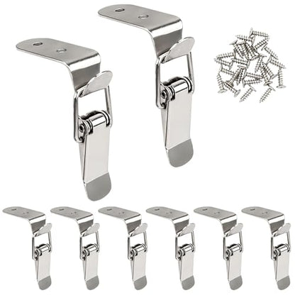 Lesnala 8 Pcs Stainless Steel 90 Degree Spring Toggle Latch