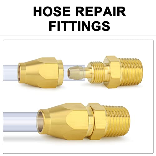 ChillWaves Brass Air Reusable Replacement Fitting,Hose-End Repair Fitting 1/4" ID Polyurethane Hose（1/4" Barb）x 1/4" NPT Rigid(5-PACK) - size: 1/4" Barb x 1/4" MNPT (1/4" ID 3/8" OD)