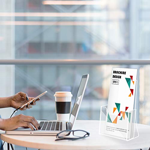 NIUBEE Acrylic Brochure Holder 4 x 6, Flyer Holder Stands Display, 6 Pack - size: 4" x 6", style: 6 Pack