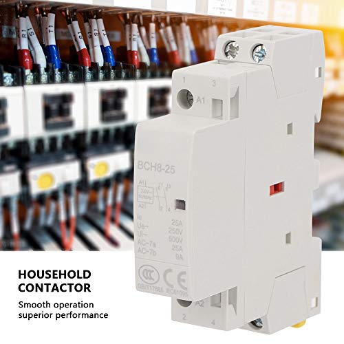 25A Din Rail AC Contactor 2 Pole, 24V Coil Din Rail AC Contactor 1NO 1NC 50/60HZ