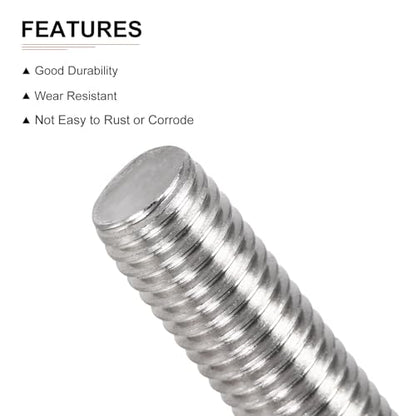 DTGN M10x1.5x110mm(DxPxL) Fully Threaded Rod - 5Pack - Good for Machinery - 304 Stainless Steel Right Hand Thread Rods Bar Studs - Silver - size: M10x1.5x110mm