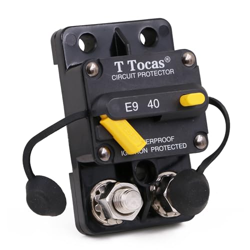 E9 3/8" Studs 40 Amp Circuit Breaker w/Manual Reset Waterproof UL - size: 3/8" Studs -40A