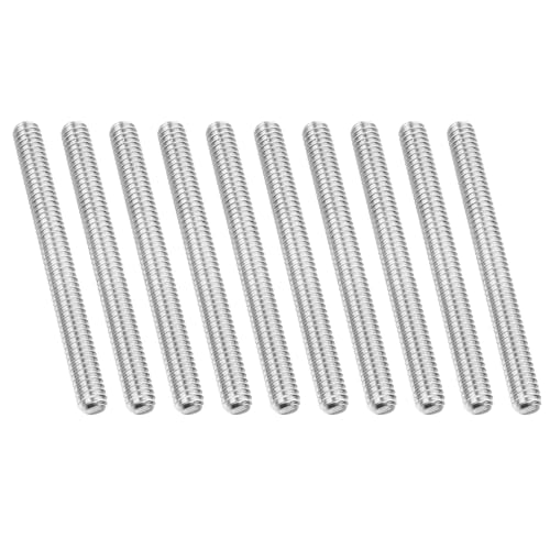 PATIKIL 1/4"-20 UNC 304 Stainless Steel Fully Threaded Rod, 10Pcs 2.8" Length Long Threaded Screw Right Hand Threads All Threaded Rod Studs for Anchoring Bolt, Clamps, Hangers and U-Bolts - size: 1/4"-20 x 2.8"