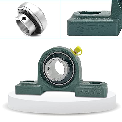 2 Pcs UCP206-20 Pillow Block Bearing 1-1/4" inch Mounted Pillow Block Bearings Chrome Steel Bearings with 1 1/4" Bore Self Alignment - size: UCP206-20-2pcs