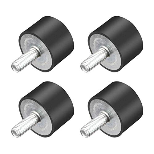 uxcell M4 Thread Rubber Mounts,Vibration Isolators,Cylindrical Shock Absorber with Studs 15 x 10mm 4pcs - size: M4x15x10mm