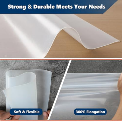 WochiTV Translucent Silicone Rubber Sheet, 12" Wide x 1/16" Thick x 12" Long Heat Resistant Rubber Mat for DIY Gaskets Material, Pads, Sealing, Cushion, Microwave Oven Protection - color: 1/16" Thick, size: 12” x 12"