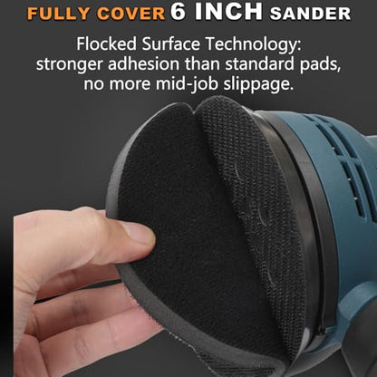 6-Inch No-Hole Interface Pad: 5 Pack Hook & Loop Foam Sanding Discs Backing Pads Replacement for Random Orbital Sander,Soft Density Sponge Round Cushion Buffer - style: 6" No-Hole Interface Pad