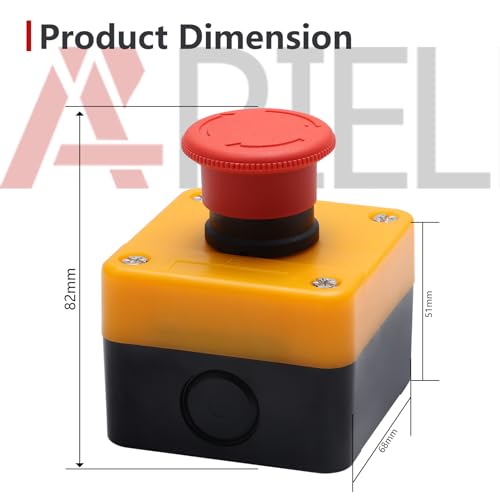 APIELE Emergency Stop Pushbutton Switch 1NO1NC 660V 10A Red Emergency Stop Push Button Switch with Box - style: XB2-11ZS-BOX
