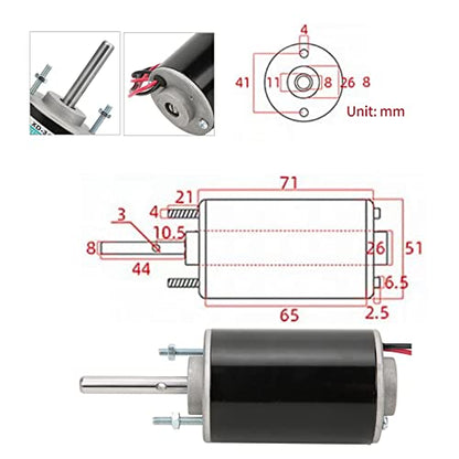 High Torque DC Motor 12 V/24 V Permanent Magnet Motor Mini DC Motor DIY Generator Motor 30W CW/CCW 3500/7000RPM with Moun - style: Conventional Rotary Shaft