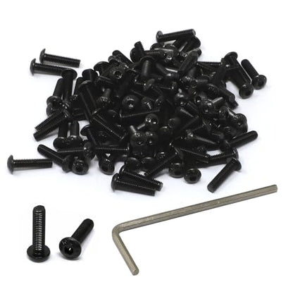 iexcell 100 Pcs M3 x 12mm Thread Pitch 0.5 mm Alloy Steel 12.9 Grade Hex Socket Button Head Cap Screws Bolts Kit, Black Oxide Finish - size: M3 x 12mm