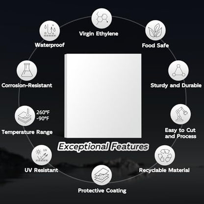HDPE Sheet 1/2" Thick - 6"x12" HDPE Plastic Sheet, White Plastic Sheet for Crafts, DIY Projects, and Industrial Use - size: 6" x 12"